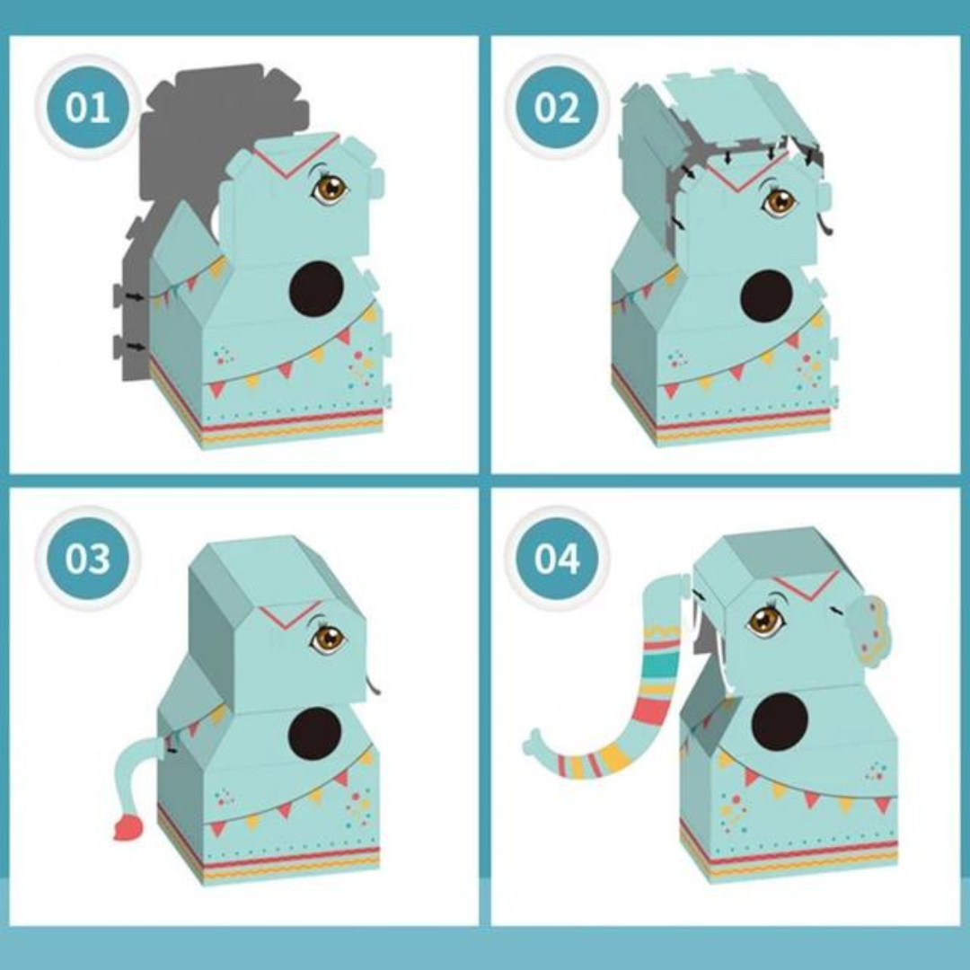 Easy to assemble Box Elephant for Toddlers