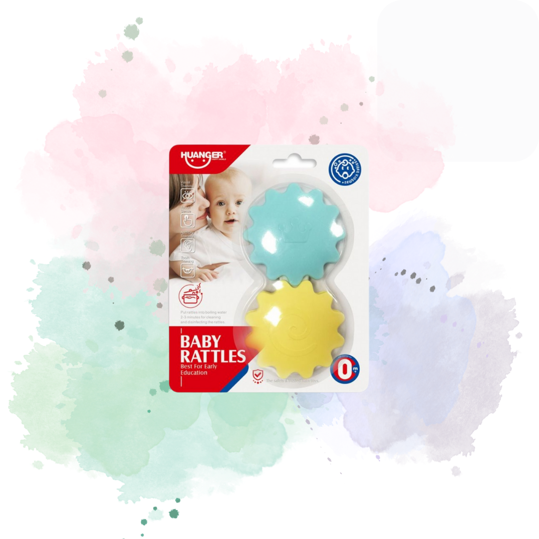 Two Baby Rattles and Teething Toys