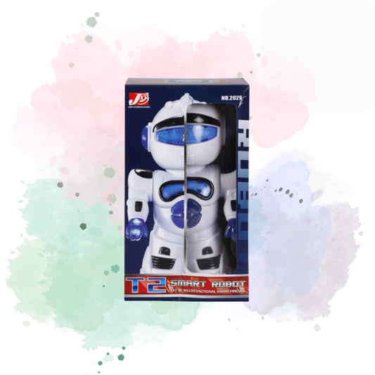 Blue and White Battery Operated Dancing Robot