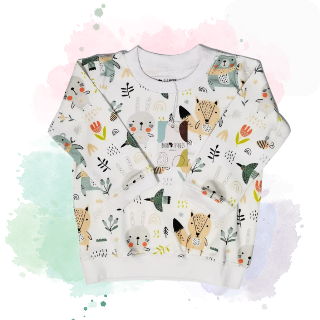 SWEAT SHIRT - FOX AND BUNNY - 3-4 YEAR