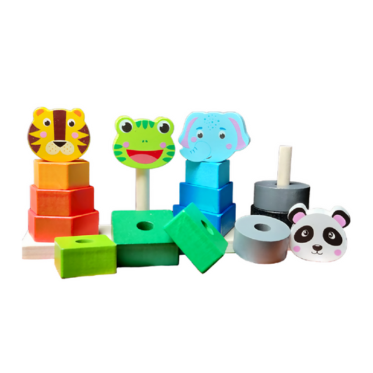 Wooden Animal Building Blocks on Sticks