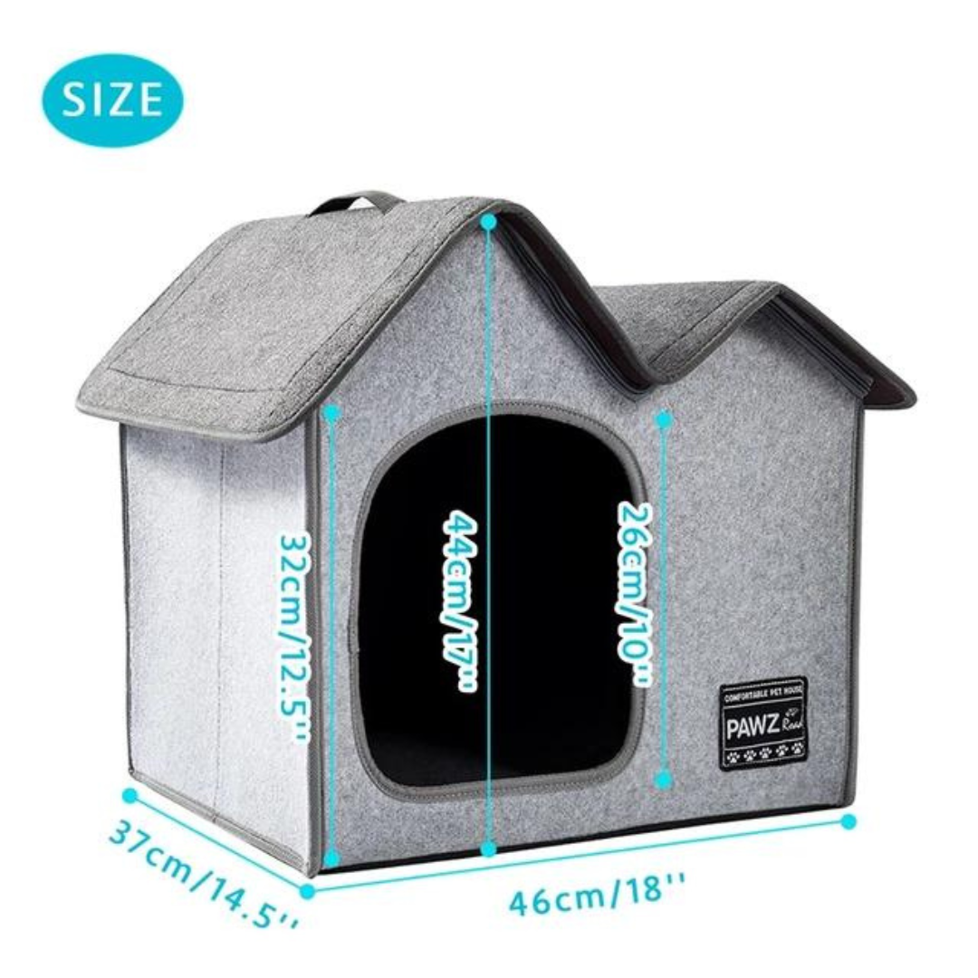 Grey Cat and Dog House