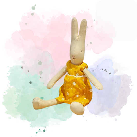 Aesthetic Bunny with a Yellow Daisy Dress